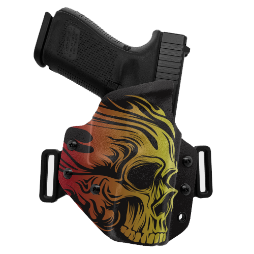 Flaming Skull OWB Holster